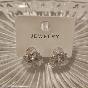 Elegant Silver Floral Earrings
